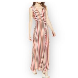 NWT WAYF Bobby Wrap Maxi Dress Crossover Tie Waist Women’s M Lined V-neck